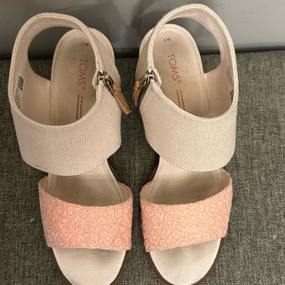 Tom’s women’s Light Pink Slingback Heeled Sandals Size 9 - Picture 6 of 8